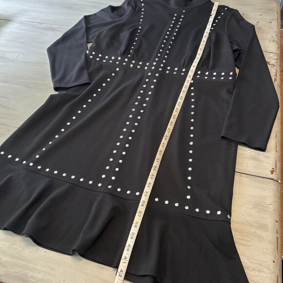 NWT Lane Bryant Black Studded Fit & Flare Midi Dress Sz 18 Romantic Gothic - Picture 4 of 9
